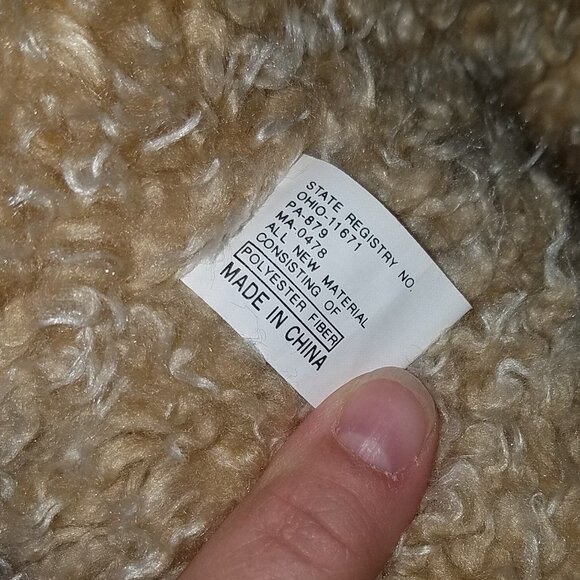 VTG Yangjee Tan Teddy Bear Plush Curly Fuzzy Brown - Picture 10 of 11